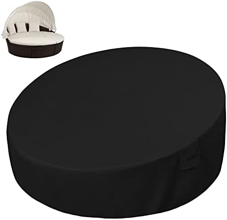 Heavy Duty 600D Outdoor Daybed Cover, 75" Dia x 35"/18" H, Black
