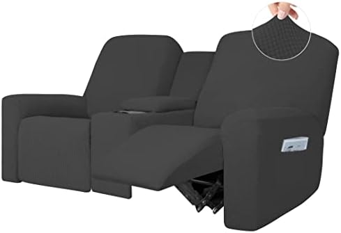 1 Piece Reclining Loveseat with Middle Console Slipcover