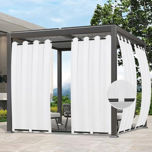 Outdoor Curtains for Patio 1 Panel, 54x84 inch, White