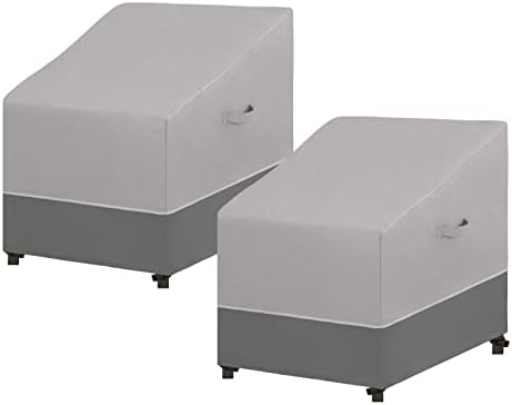 Patio Chair Cover, 2 Pack-35Wx38Dx31H inch, Gray/Dark Gray