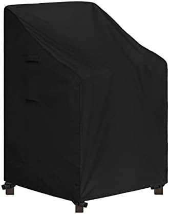 Patio Stackable Chair Cover, 1 Pack-28Wx36Dx47H inch, Black