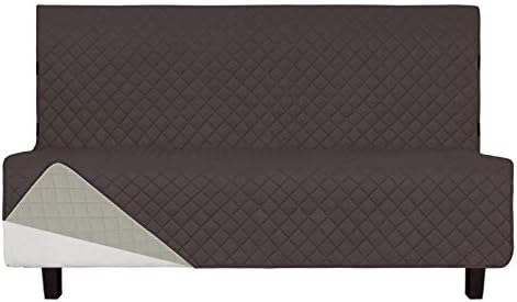 Reversible Couch Cover, Large Futon Sofa, Chocolate/Beige