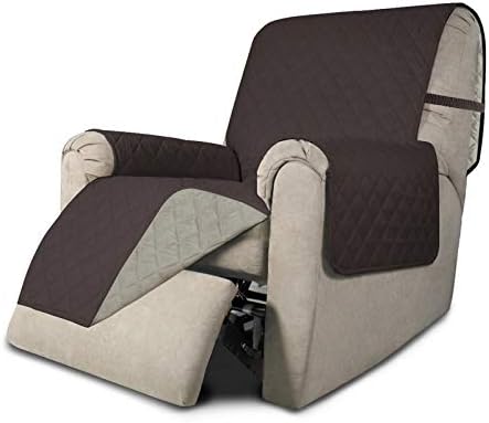 Reversible Couch Cover, Recliner 19 in, Chocolate/Beige