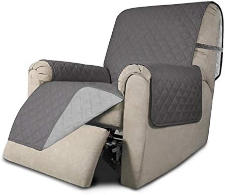 Reversible Couch Cover, Recliner 19 in, Gray/Light Gray