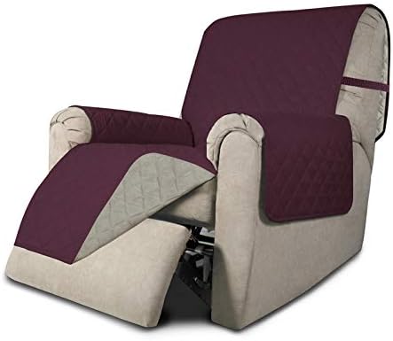 Reversible Couch Cover, Recliner 19 in, Wine/Beige