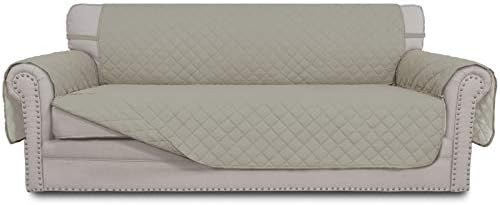 Reversible Couch Cover, 3 Cushion Sofa, X-Large, Beige/Beige