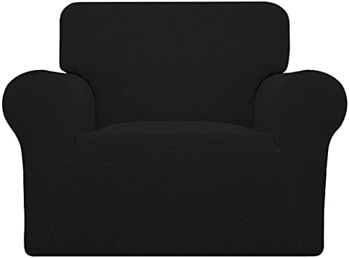 Stretch Chair Slipcover with Arm Washable Black