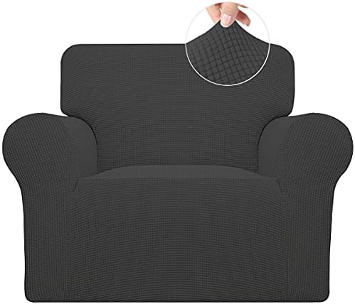 Stretch Chair Sofa Slipcover Washable Dark Gray