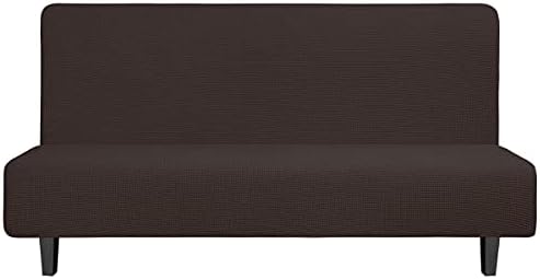 Stretch Large Futon Slipcover Armless Futon Cover Chocolate