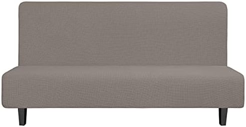 Stretch Large Futon Slipcover Armless Futon Cover Taupe