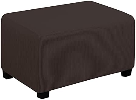 Stretch Small Rectangle Ottoman Cover Chocolate