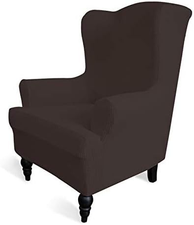 Stretch Wingback Chair Sofa Slipcover Chocolate