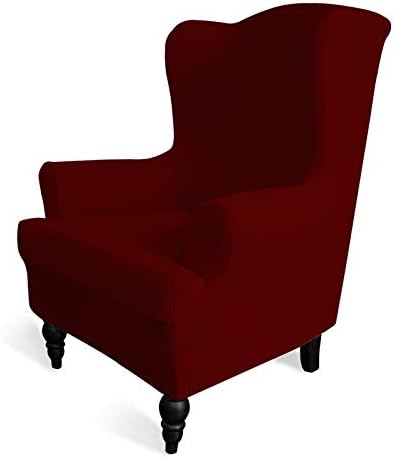 Stretch Wingback Chair Sofa Slipcover Wine