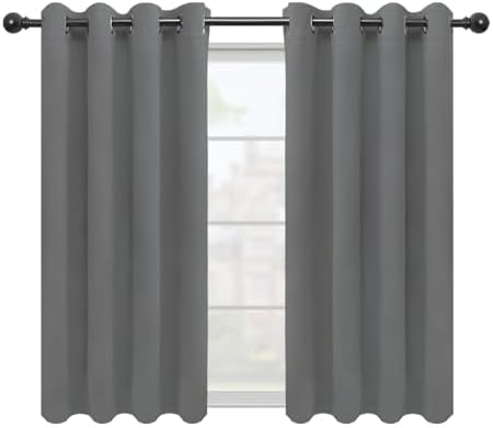 Thermal Grommet Blackout Curtains, 2 Panels 52x63 in, Grey