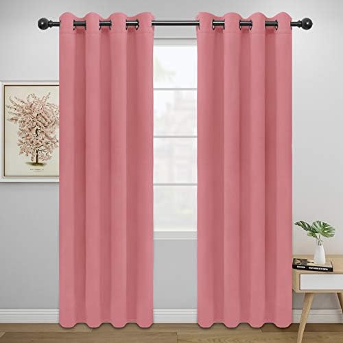 Thermal Grommet Blackout Curtains, 2 Panels 52x84 in, Pink