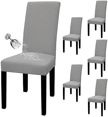 100% Waterproof Dining Room Chair Covers Set of 6, Large