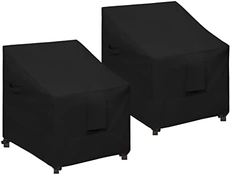 Waterproof Patio Chair Cover, 2 Pack-33.5Wx31.5Dx36H inch, Black