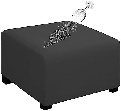 Waterproof Stretch 30x30x15inch Square Ottoman Cover Footstool